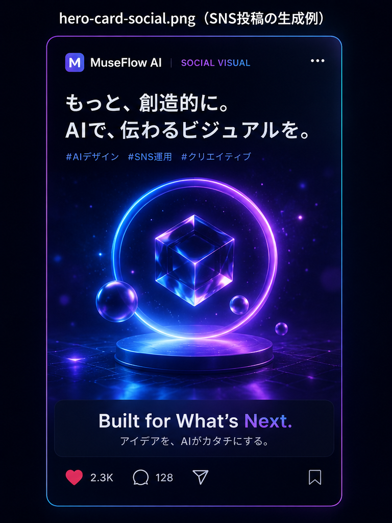 MuseFlow AIで生成したSNS投稿ビジュアル例